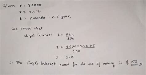 Solved Math 23 The Principal P Is Borrowed At A Simple Interest Rate