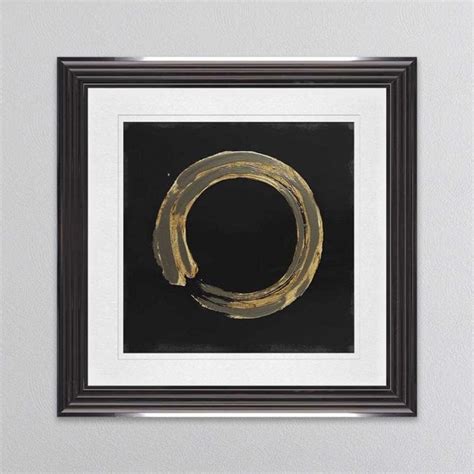 Shh Interiors Gold Zen Circle On Black 1 Framed Wall Art 1wall