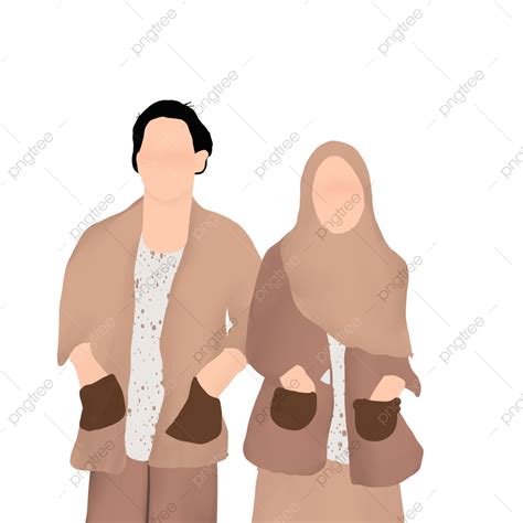 Muslim Muslimah Png Image Couple Muslim And Muslimah With Brown Cute