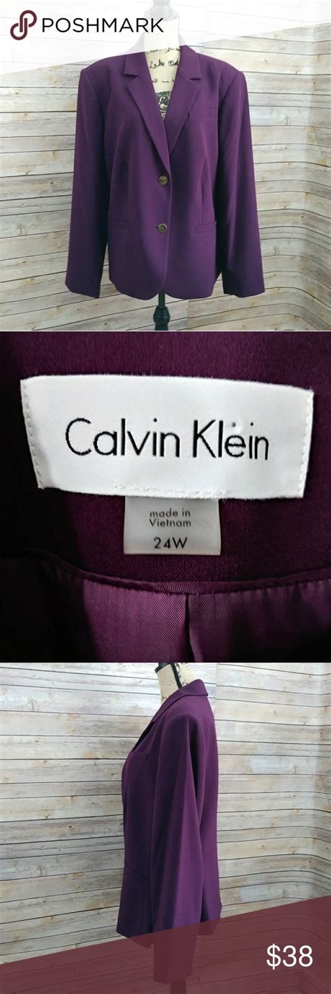 Plus Size Calvin Klein Aubergine Blazer Size 24w Calvin Klein Plus Size Calvin Klein Clothes