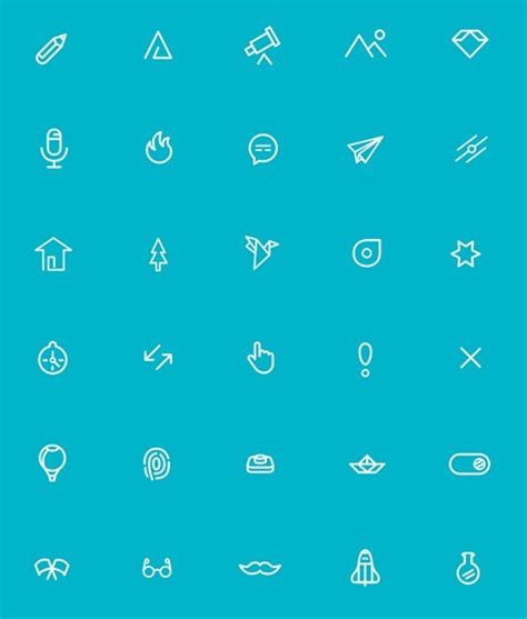 Free 40 Mini Line Icons Titanui