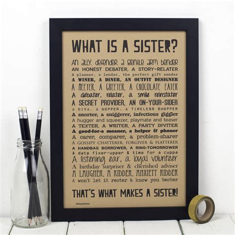 Personalised Sister Print With Sister Poem By Bespoke Verse