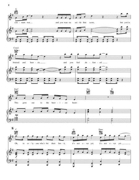 Its Not Over Yet By Digital Sheet Music For Pianovocalguitar