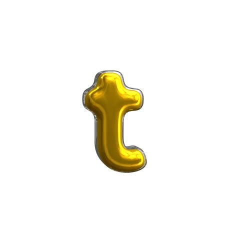 Mental Yellow Letter T 3d Render 11434307 Png