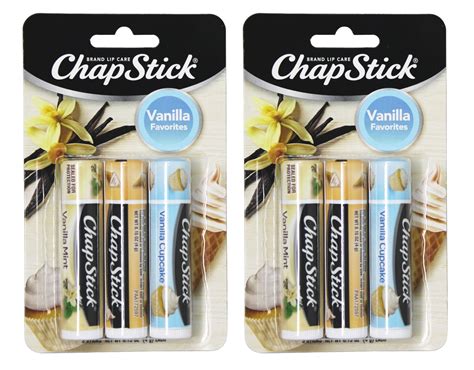 Chapstick Vanilla Favorites Flavored Lip Balm Oz Pack Of