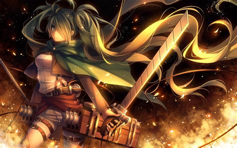 Fire Warrior Girl Anime Attack Of The Titans Wallpapers And Images