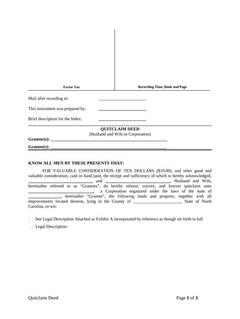 North Carolina Deed Form Fill Out And Sign Printable Pdf Template