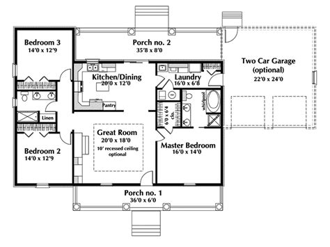 One Story Ranch House Plans Country Plan First Jhmrad 144550