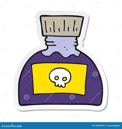 Sticker of a Cartoon Poison Stock Vector - Illustration of hand, quirky