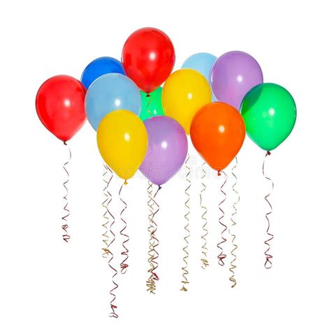 Many Colorful Balloons Floating On White Stock Photo Image Of Holiday