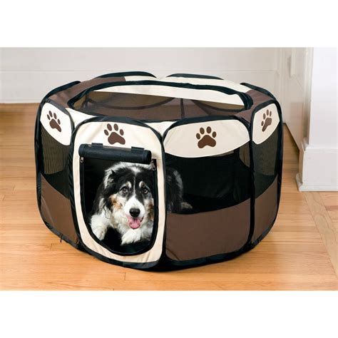 Etna Portable Foldable Pet Playpen For Dogs Paw Print Indoor And
