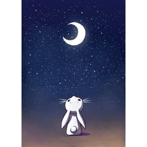 Anime Moon And Rabbit Wall Sticker Decal Moon Bunny By Indre Etsy