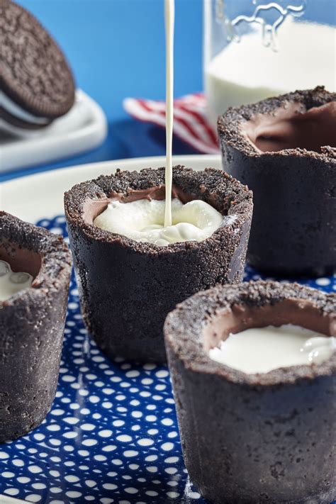 Milk And Oreo Cookie Cups Recipe Cookie Cups Recipe Yummy Food Food