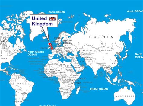 Reino Unido Uk En El Mapa Mundial Países Circundantes Y Ubicación En