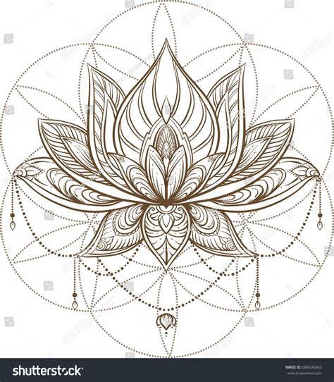 Vector De Stock Libre De Regalías Sobre Flor De Lotus Geometría