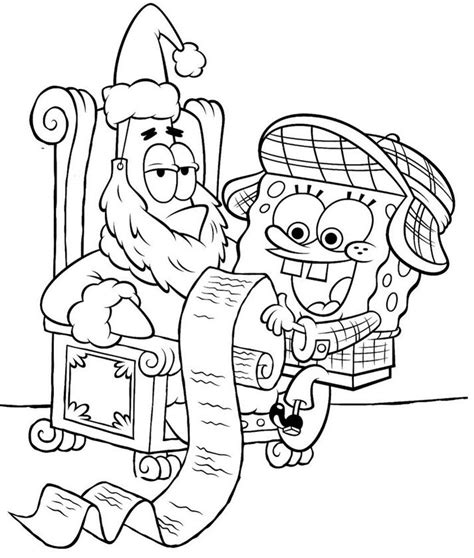 Santa List Spongebob coloring, Coloring pages, Spongebob