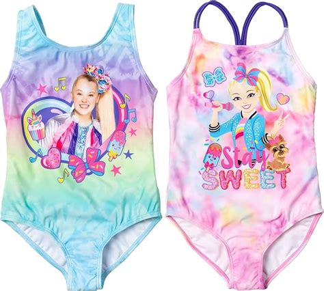 Jojo Siwa Big Girls 2 Pack One Piece Bathing Suit Rainbow 7 8 Amazon