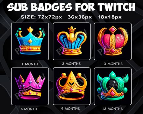 Crown Sub Badges Twitch Kick Crowns Subscribers Loyalty Sub And Bit