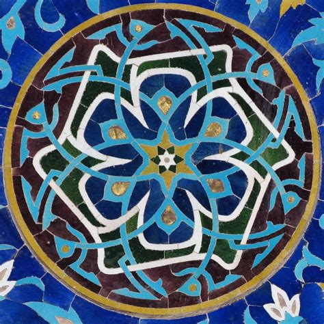 Islamic art gallery on Instagram Persian tile mosaic Jameh Mosque of Yazd کاشی معرق ایرانی