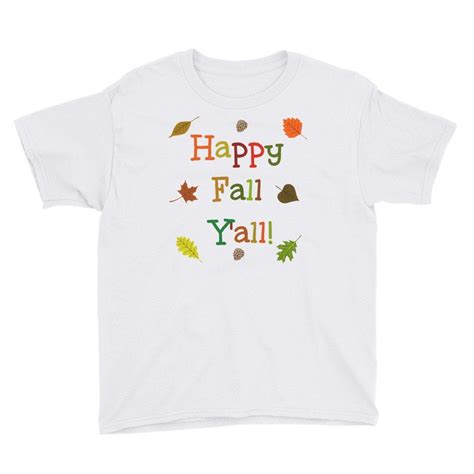 Kids Fall T Shirt Youth Fall T Shirt Happy Fall Yall Youth Tee Shirt