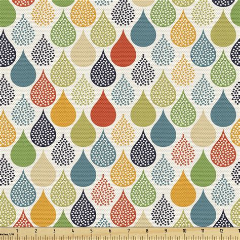 Abstract Upholstery Fabric By The Yard Colorful Large Drop Dots