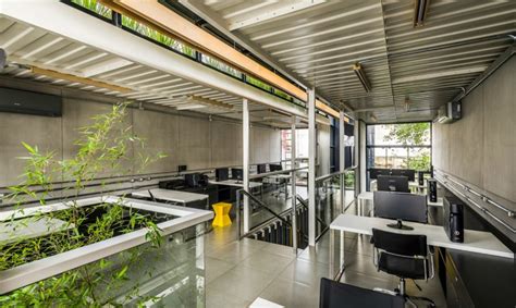 Container Green Roofs Cool Co Working Shipping Container Office In