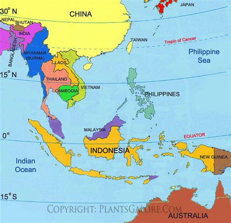 Types Map Of Southeast Asia Ornamental Plant Information From