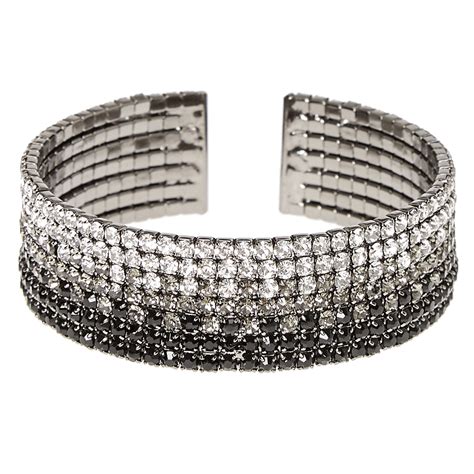 Black Ombre Crystal Cuff Bracelet Icing Us