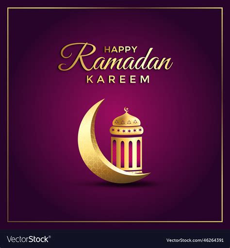 happy ramadan kareem greeting card design vector image