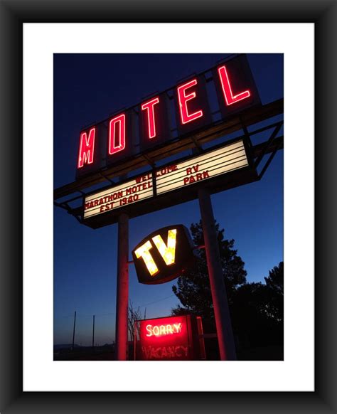 Fine Art Print Of Marathon Motel And RV Park Neon Sign At Etsy Australia