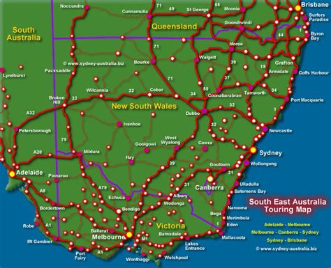 Map Of The New South Wales And Major Routes Click To See About Nsw