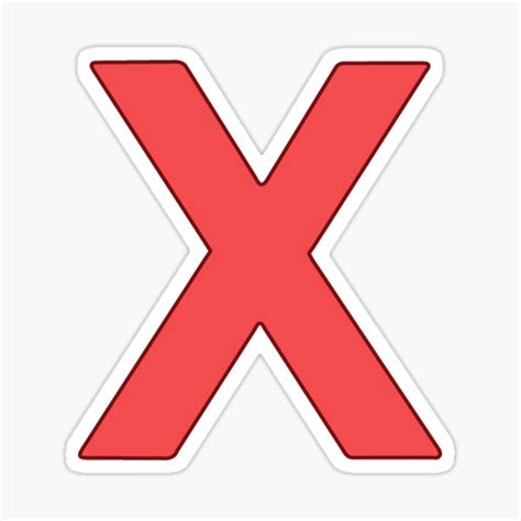Letter X Red Sticker For Sale By Ziphgames Redbubble