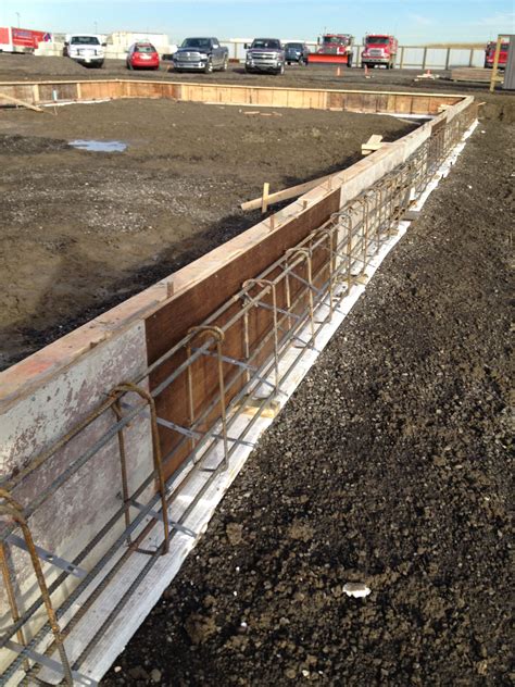 Grade Beam And Rebar Installation In Progress Beams Poured Concrete