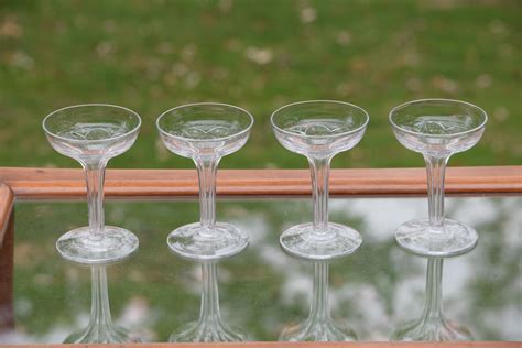reserved for stephanie sold vintage hollow stem cocktail martini glasses set of 4 vintage