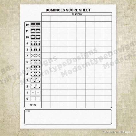 Free Printable Domino Score Sheets Printable Word Searches