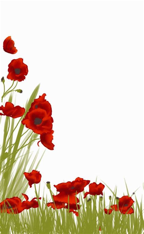Handpainted Poppies For T Tags Pages Borders And Cards Clipart