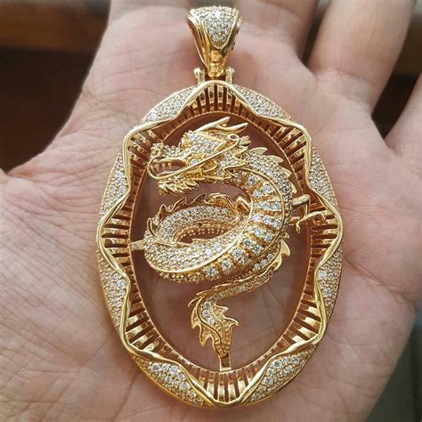 Dragon Gold And Diamonds Pendant Dragon Jewelry Pendant Fantasy