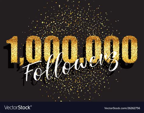 One Million Followers Glittery Celebration Vector Image