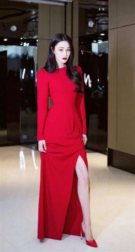 Celebrities Female Celebs Xinyu Big Dresses Red Formal Dress