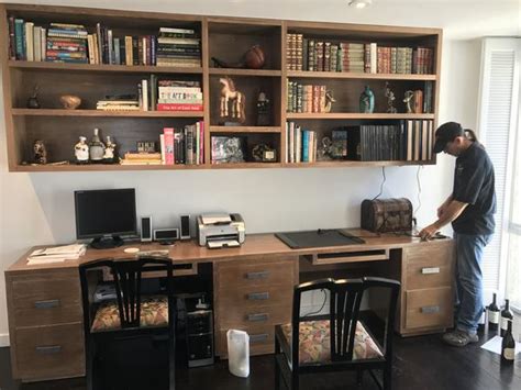 Modern Home Office Desk And Bookcase Mortise And Tenon