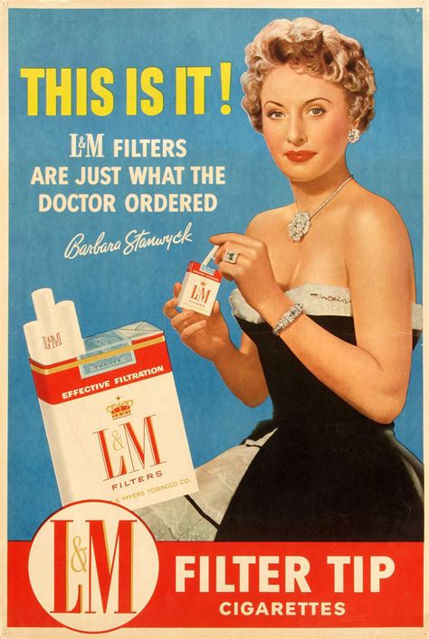 Barbara Stanwyck L And M Cigarettes Ad 1954 13x19 Photo Print Etsy