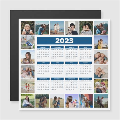 20 Photo Collage 2023 Calendar Magnetic Card Zazzle