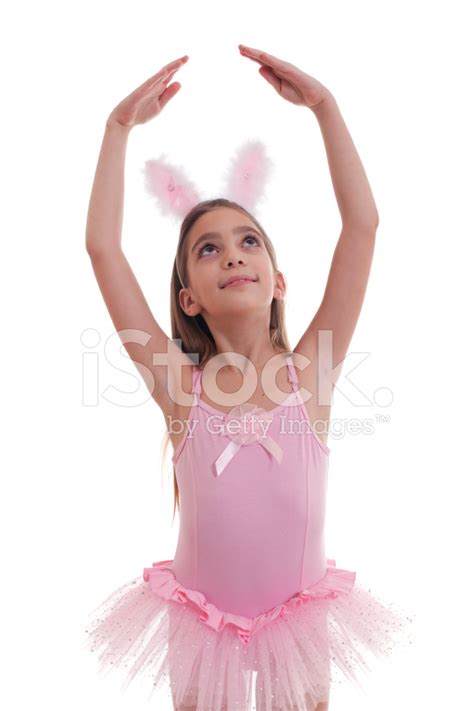 Girl Wearing Bunny Ears On White Stock Photo Royalty Free Freeimages