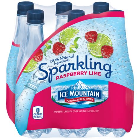 Ice Mountain Sparkling Natural Raspberry Lime Spring Bottled Water 6