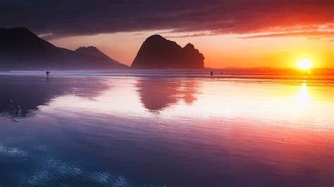 2880x1800 Beach Reflection Sunset 4k Macbook Pro Retina Hd 4k