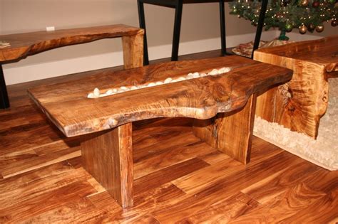 Wormy maple live edge slab table set. Maple Slab Coffee Table | Coffee table, Table, Decor
