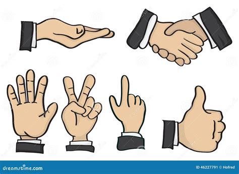 Cartoon Hand Gestures Vector Illustration Stock Vector Illustration