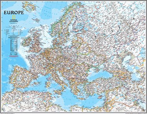 Europe Wall Map By National Geographic