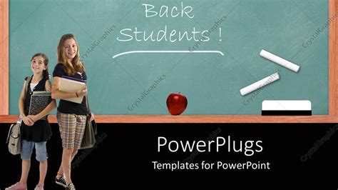 Powerpoint Template Welcome Back Students Chalk Writing On Chalkboard