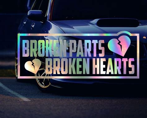 Jdm Broken Parts Broken Hearts Decal Stickers For Car Window Etsy